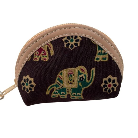 Elephant Print Coin Purse With Keychain - Picture 2 of 8
